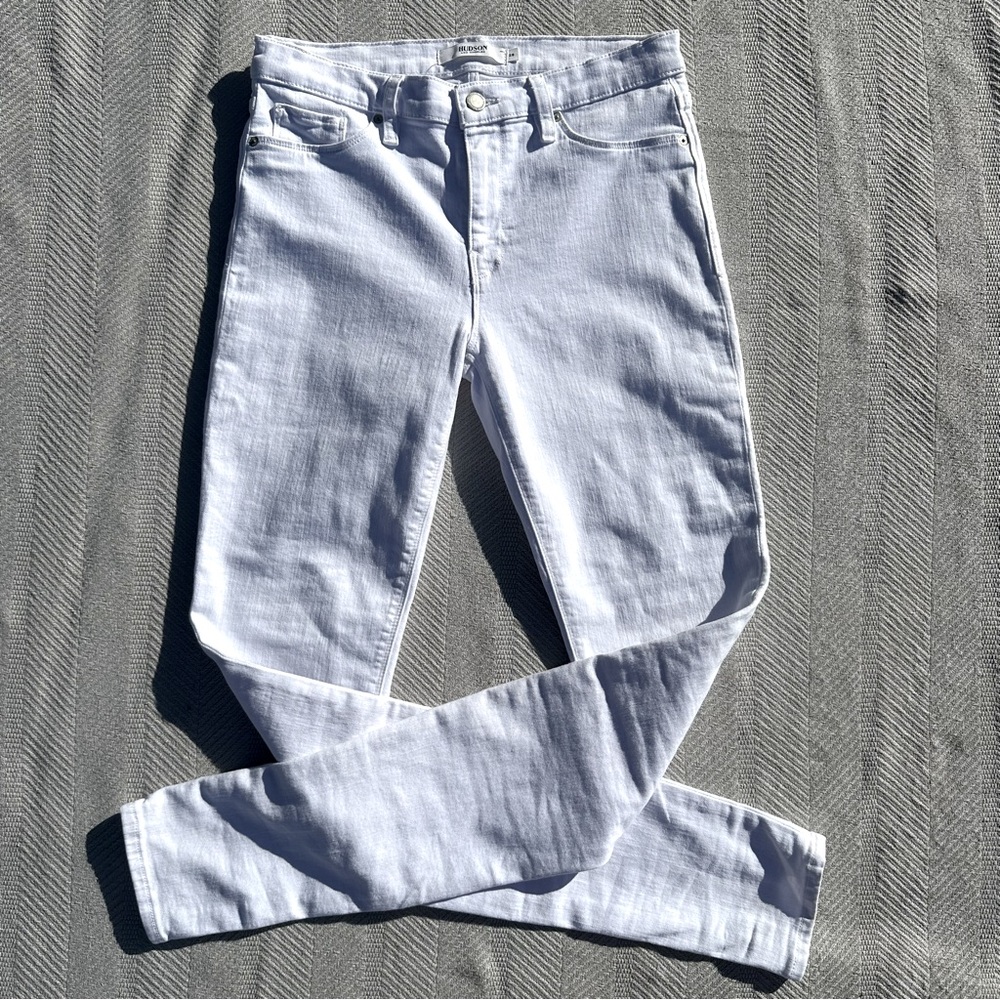 Hudson white skinny jeans